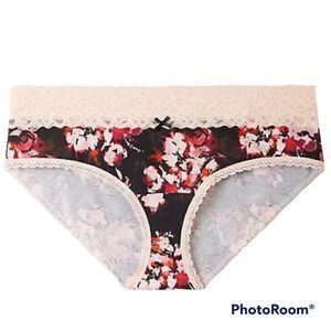 4X 26W Torrid Pink Floral Hipster Panty Wide Lace Cotton Mid Rise Stretch Roses